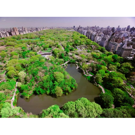Aerial view of Central Park in spring near Columbus Circle in Manhattan, New York City, New York Print Wall