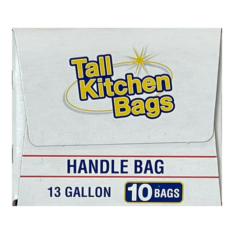 Basic Kitchen Trash Bags, 13 Gallon, 10 Bags (Drawstring) - DroneUp Delivery