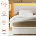 thumbnail image 5 of GUNAITO King Size Bed Frame with Headboard and 4 Storage Drawers LED Platform Bed Frame with Charging Station White, 5 of 9