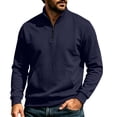 thumbnail image 6 of Hngshg Mens Sweatshirts Trendy Quarter Zip Stand Neck Solid Color Tops Long Sleeve Pocket Pullover Sweatshirts, 6 of 6