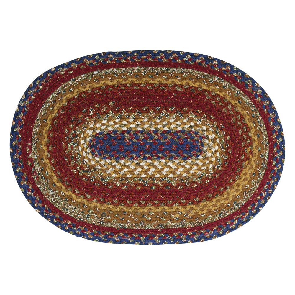 Homespice Decor 27" x 45" Oval Log Cabin Step Cotton Braided Rug