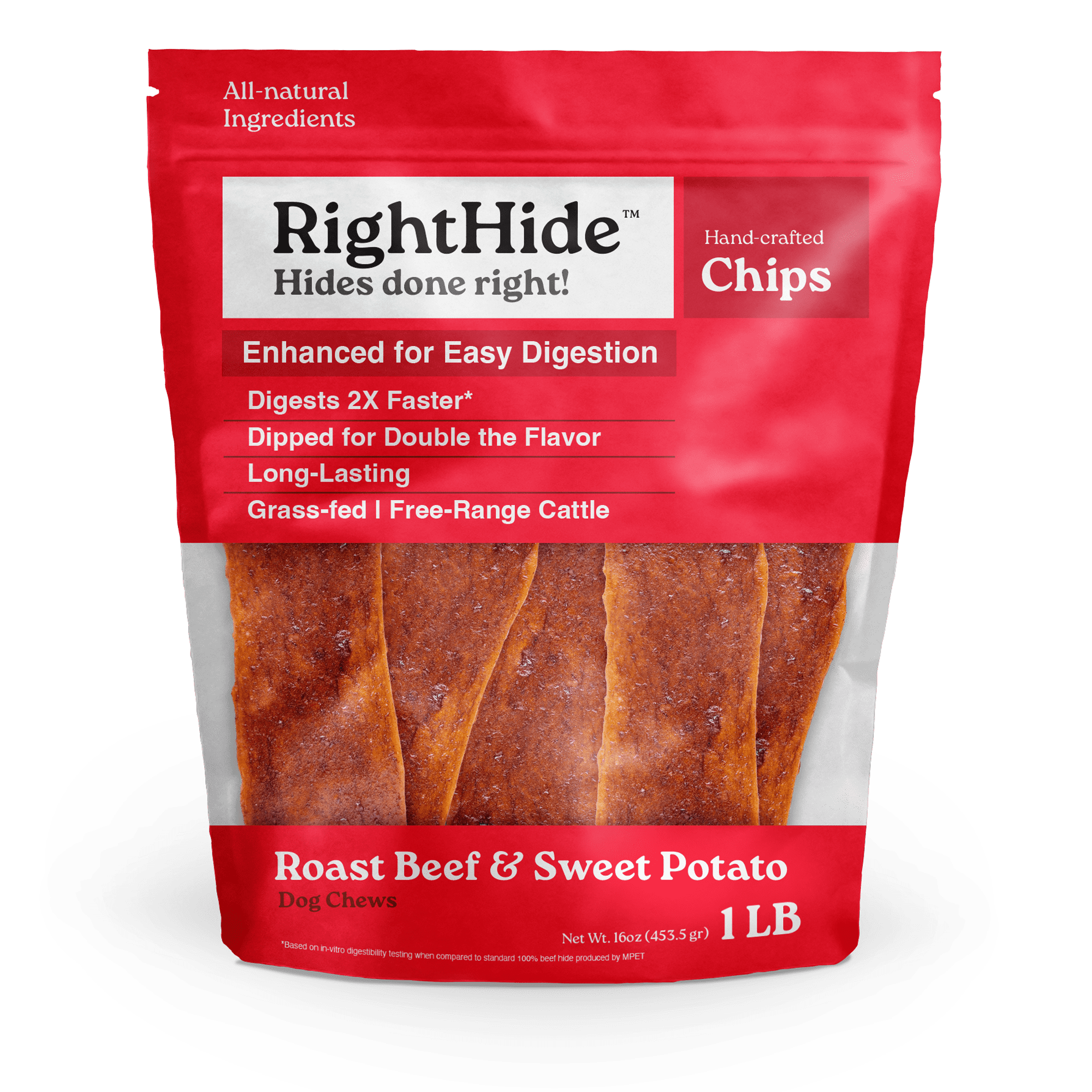 RightHide Chips, Roast Beef & Sweet Potato, 1 Pound