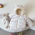 thumbnail image 2 of Fshinging Toddler Cute Flower Polka Dot Print Zipper Cotton-Padded Coats Autumn Winter Warm Down Jackets Climbing Suit, 2 of 3