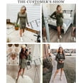 thumbnail image 5 of MLANM Women Fall Ruched Bodycon Long Sleeve Dress Wrap Front Elegant Casual Basic Fitted Short Dresses, 2XL Black, 5 of 7