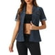 thumbnail image 1 of CHAQUETA DE JEAN DE MUJER INSPIRE CHIC DE MANGA CORTA CON COLLAR Y BOTONES COLOR AZUL OSCURO TAMAÑO L, 1 of 6