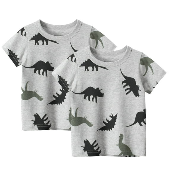 Esaierr Baby Boys Short Sleeve T-Shirt Cartoon Printed Pullover Shirts Cotton Summer Tees Shirt for Kids 1-9 Years