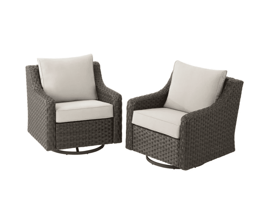 Better Homes & Gardens River Oaks Outdoor 5-Piece Wicker Conversation Set with Patio Cover, Dark Brown