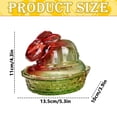 thumbnail image 2 of Bunny on Nest Glass Dish, Rabbit-Shaped Candy Dish with Lid, Crystal Candy Jar for Cookies, Snacks and Desserts, Vintage Candy Bowl for Easter Spring Home Kitchen Office Table Decor, Green, 2 of 6