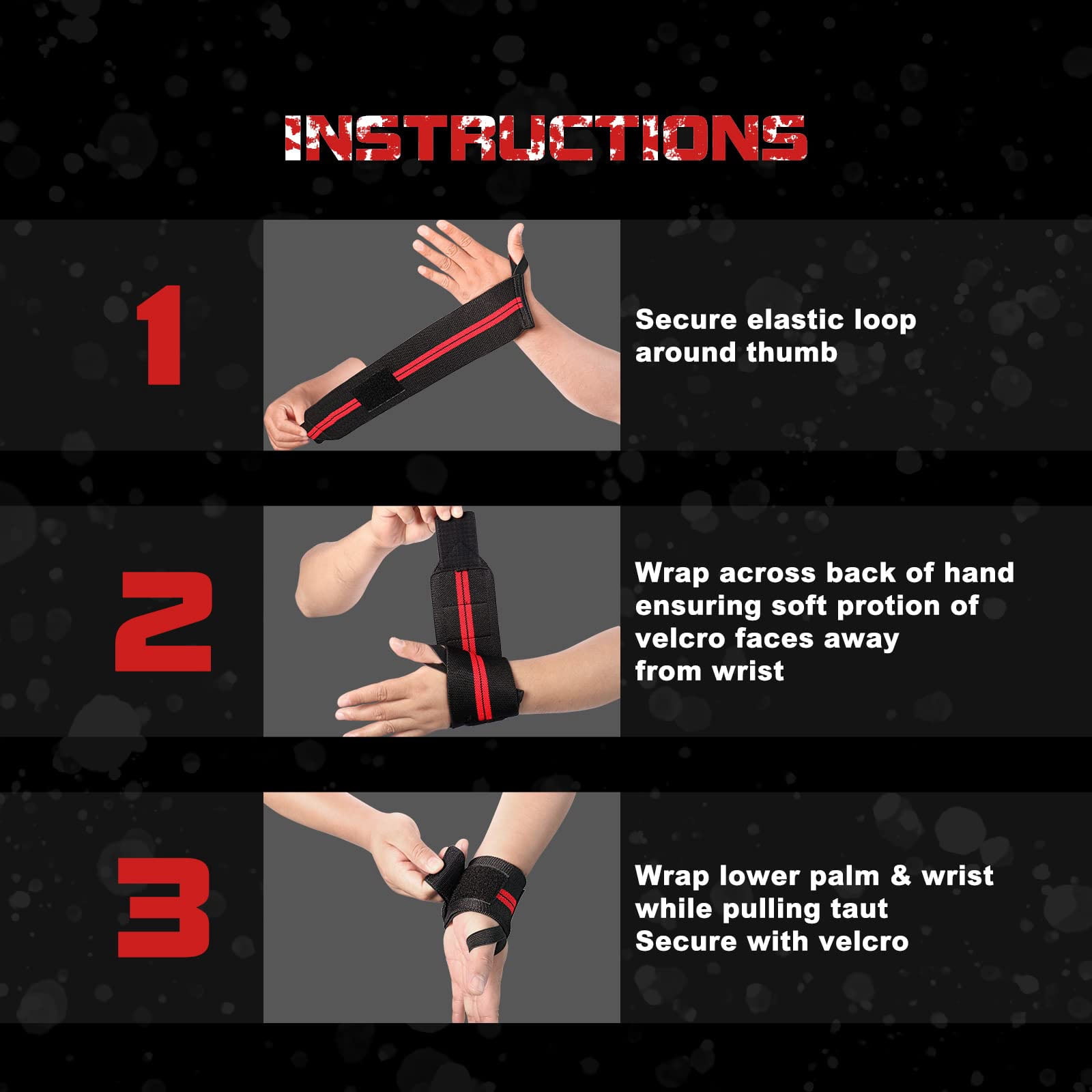 Wusi Wrist Wraps Support Weight Lifting: Weightlifting Crossfit Wrist Wraps Powerlifting Strength - Gym Benching Wrist Wrap Powerlifting for Men ＆ Women(24.8inch, Red Stripes)
