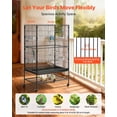 thumbnail image 2 of Wrought Iron Bird Cage with Perches,31.5x20.5x52 "es,Flat Top Parrot Cage with Slide-Out Tray,Casters,and Feeders for Cockatiels,Canaries,Parakeets, 2 of 6