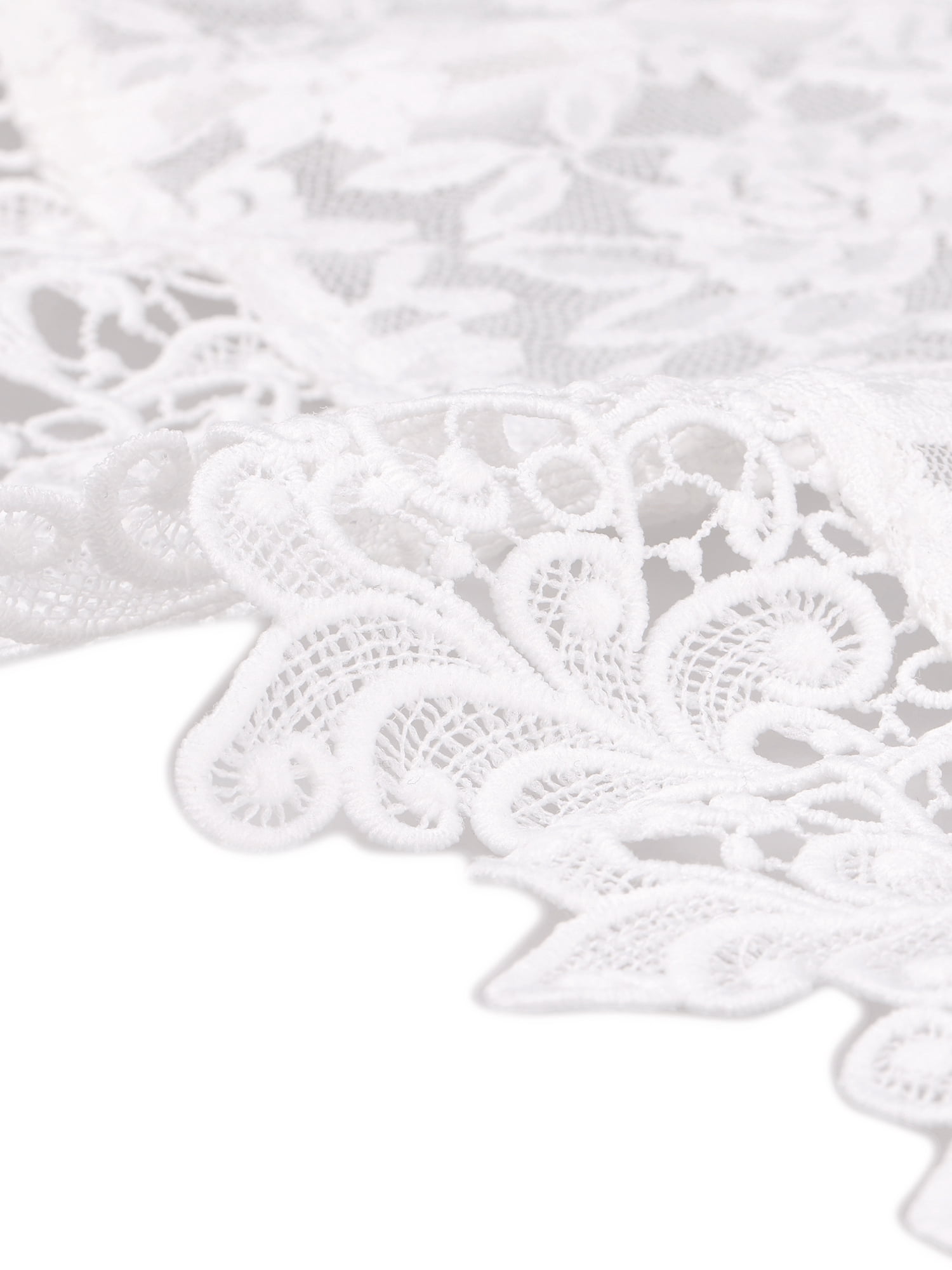 DARING DIVA Women's Floral Lace Shrugs Evening 3/4 Sleeves Formal Bolero Cardigan L White