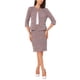 thumbnail image 2 of Conjunto de traje de tweed de 2 piezas para mujer INSPIRE CHIC, chaqueta de botones de manga 3/4 y falda lápiz roja, talla S, 2 of 6