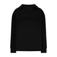 thumbnail image 4 of YUGYXL Women's Side Split Sweatshirt Lounge Solid Color Long Sleeve Clothes V Neck Collared Blouses Black M, 4 of 8
