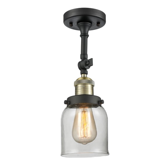 Innovations 1-LT LED Small Bell 5" Semi-Flush Mount - Black Antique Brass - 201F-BAB-G52-LED