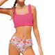 thumbnail image 1 of Niñas Dos Piezas Trajes de Baño Tamaño 10-12 Floral Impresión Traje de Baño Conjunto, Dos Piezas Conjunto Pantalones Cortos Estilo Niños Ropa de Playa de Verano para la Fiesta de la Piscina, 1 of 9