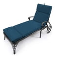 thumbnail image 2 of Jordan Manufacturing 72" x 21" Limbo Capri Blue Crosshatch Rectangular Outdoor Chaise Lounge Cushion with Ties and Hanger Loop, 2 of 12