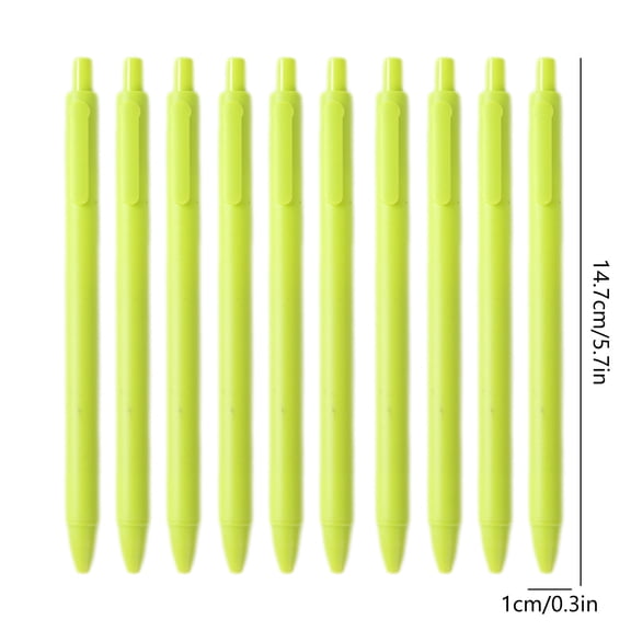 10 Pack Matte Macaron Yellow Retractable Gel Pens, 0.5mm Fine Tip 1ml Large Capacity Fast-Drying Smooth Black Ink Pen for Daily Office Use