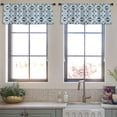 thumbnail image 3 of LALILO Kitchen Curtain Valance Ikat Tie Dye With Stripes And Rod Pocket Window Curtain 52"x 18" Set of 2, 3 of 5