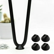 Y&Y Decor Heavy Duty Hairpin Furniture Legs, Metal Home DIY Projects for Nightstand, Coffee Table, Desk, etc with Rubber Floor Protectors Black 4PCS (6 inch)