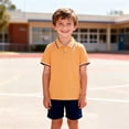 thumbnail image 2 of Boys Polo Shirts Orange Girls Short Sleeve Tops Girls 100 Days of School Shirt Casual Collared Shirt Kids Boys Shirts Size 5-6 Years, 2 of 4