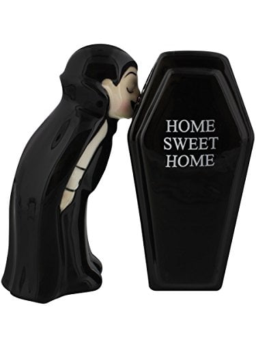 Sweet Home and Coffee Magnetic Ceramic Salt /& Pepper Shakers Figurine