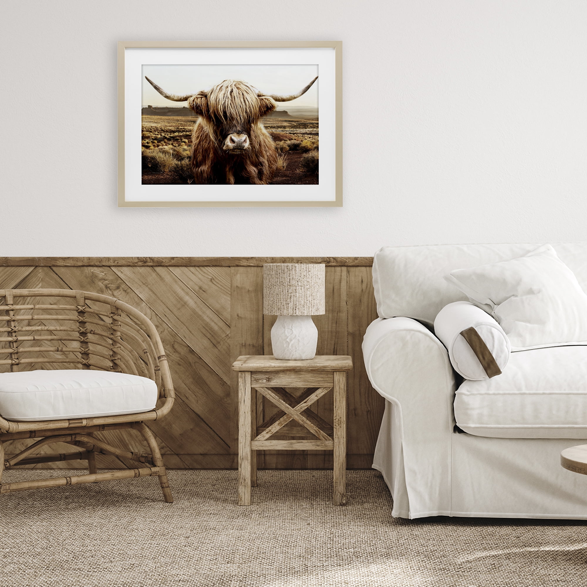 Stupell Industries Rugged Vegetation Cattle Portrait Birch Framed Print Under Glass, design by CAD Designs