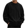 thumbnail image 3 of Thousandth Men's Corduroy Crew Neck Sweatshirt Casual Raglan Long Sleeve Pullover Soft Loose Fit Outerwear for Autumn Winter, 3 of 8