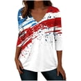 thumbnail image 2 of Lorytime Shirts for Women Fourth of July Outfits Patriotic Graphic Clothes Lorytime 3/4 Sleeve Holidays Wear 10-White L, 2 of 7