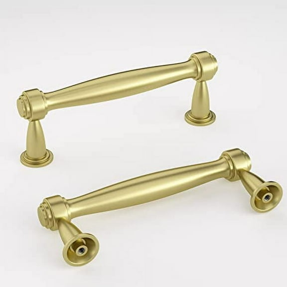 Goldenwarm 10 Pack Gold Drawer Pulls Brass Cabinet Knobs Hardware for Kitchen, 5inch