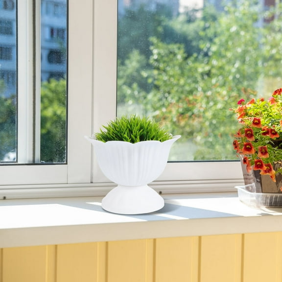 CIMAXIC 2pcs Bonsai Planter Pot White Decorative Flower Pots for Garden Wedding Decor