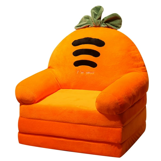 Plush Foldable Kids Sofa, Soft Plush Material, 2 in 1 Sofa Bed, Removable Cover, Durable Frame