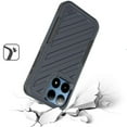 thumbnail image 3 of For Boost Mobile Summit 5G Hybrid lined shockproof dual layer Rugged 2in1 Hard PC & Silicone TPU Non Slip Textured Tough Armor Cover, XPM Phone Case [Blue], 3 of 11
