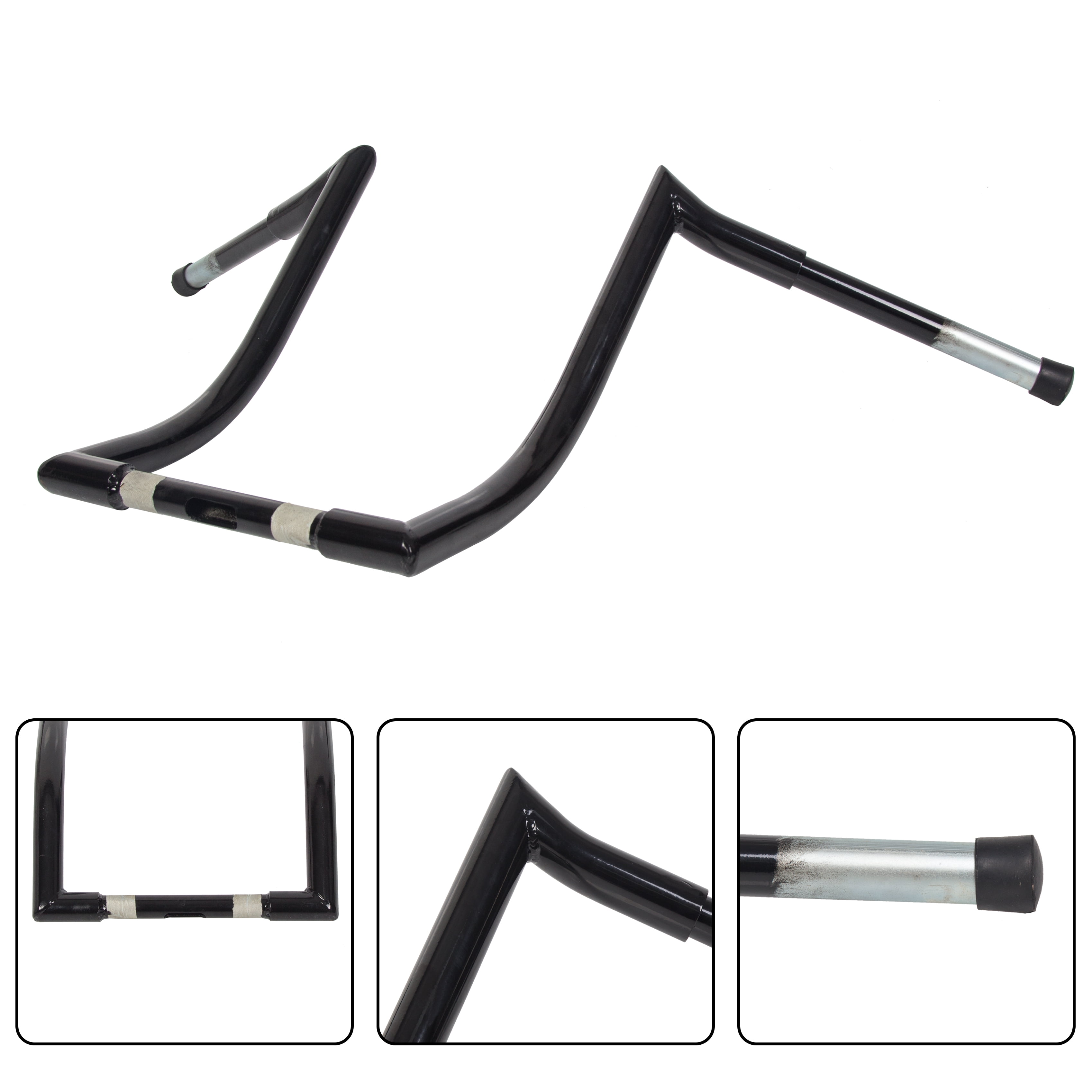 Kojem 17 Inch Rise Ape Hanger Handlebar Z Bar for Victory Cross Country 2010-2017 Motorcycle Black