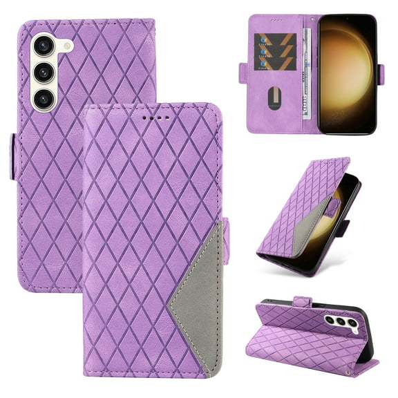 Feishell Flip Wallet Case for Samsung Galaxy A15,Premium PU Leather Full Protection Magnetic Clasp Folio Flip Kickstand ID Credit Card Slots Shock Absorption Wallet Phone Case,Purple