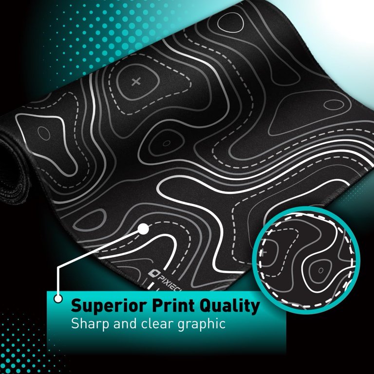 Minimalist Topographic Map Mouse Pad - Contour Extended Large