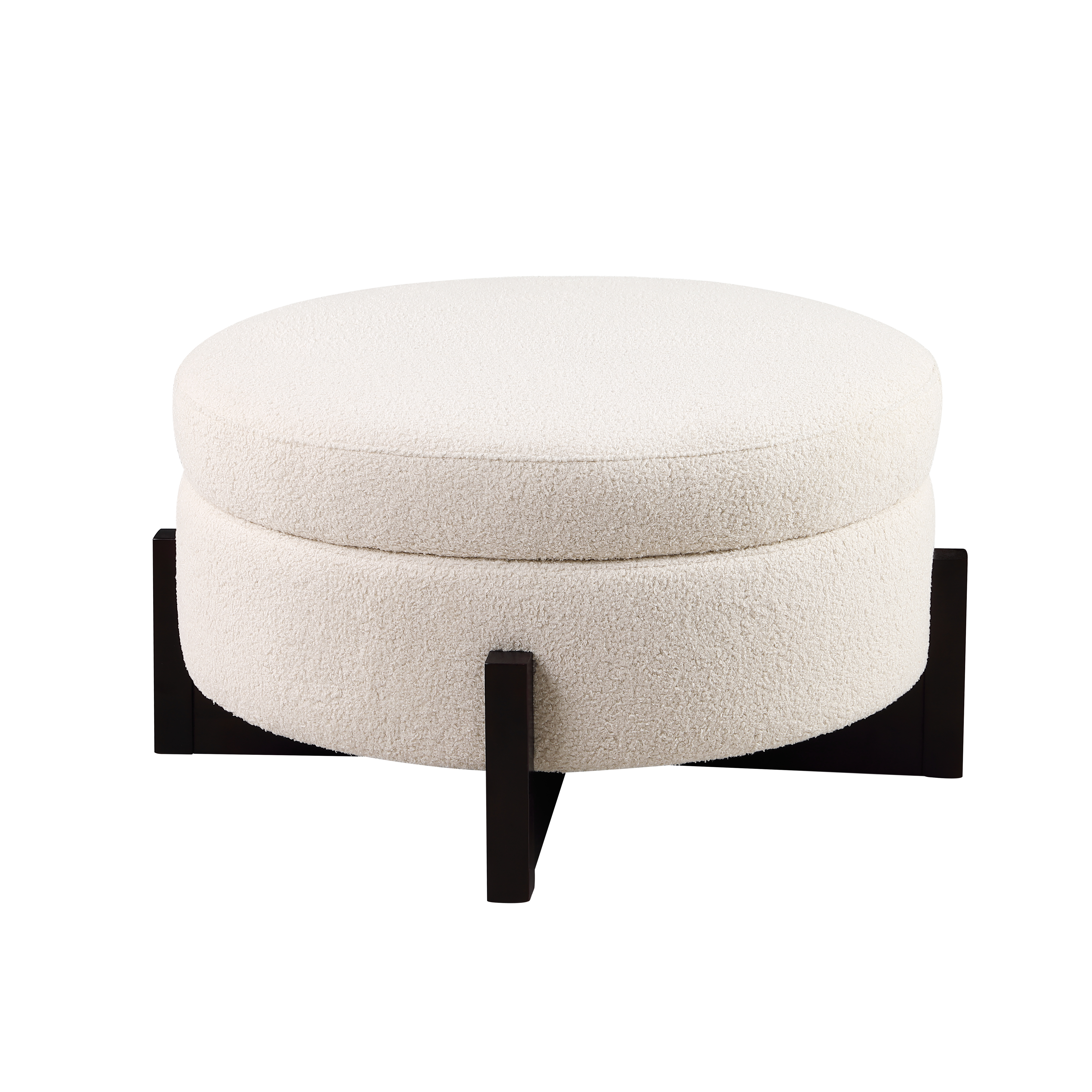 Chenille Fabric Square Ottoman, Plush Button-Tufted Accent Piece Perfect as a Footrest or Extra Seating, Complements Modern and Sectional Sofas, Beige (29"L x 29"W)