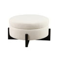 thumbnail image 3 of Chenille Fabric Square Ottoman, Plush Button-Tufted Accent Piece Perfect as a Footrest or Extra Seating, Complements Modern and Sectional Sofas, Beige (29"L x 29"W), 3 of 3