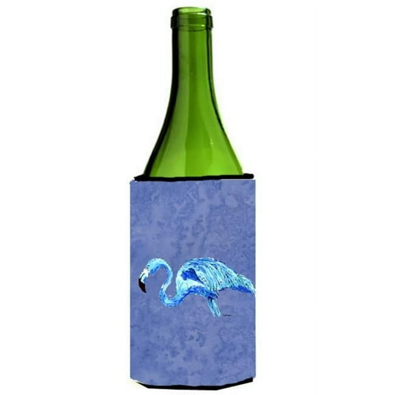 Flamingo On Slate Blue Wine bottle sleeve Hugger - 24 oz.