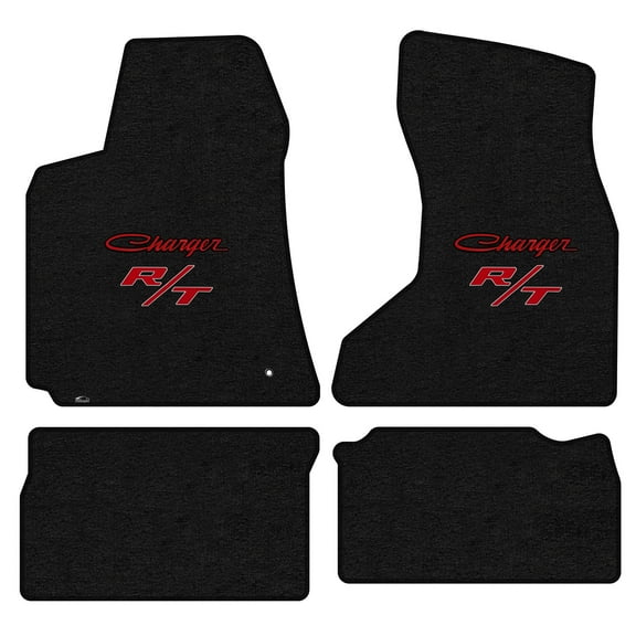 Lloyd Mats LogoMat Custom-Fit 4PC Carpet Floor Mats for 2006-2010 Dodge Charger AWD, Charcoal