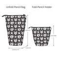 thumbnail image 2 of Lsque HUSKY Face Pattern Telescopic Pencil Bag Pen Holder Stationery Case, Stand-up Retractable Transformer Bag Organizer, 2 of 6