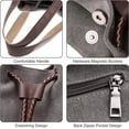 thumbnail image 3 of Bucket Bag for Womens Canvas Drawstring Handbags Purse Print Totes Hobos One Shoulder Bags, 3 of 7