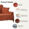 thumbnail image 5 of Mid Century Modern Upholstered Sofa, 103" Sectional Comfy Sofa Couch with Pillows, Deep Seated Sofa with Wood Leg for Living Room, Office, Apartment , 600lb Weight Capacity, Brick red, 5 of 9