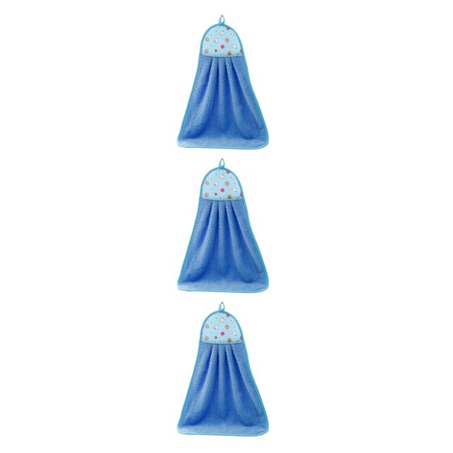 Wosthever Toalla de mano Coral Terciopelo Paño de cocina Colgando Paño de Toalla Baño Accesorio de cocina Patrón aleatorio, Azul Type1 NO1