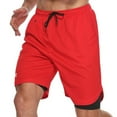 thumbnail image 6 of FEDTOSING Men's 2 in 1 Running Shorts Quick Dry Workout Athletic Shorts with Pocket Red,up to 3XL, 6 of 7