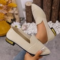 thumbnail image 4 of Domuza Women's Ballerina Slip On Knitted Trainers 2026 Summer Non Slip Comfortable Breathable Sporty Flat Shoes for Walking Khaki 6.5（EU-37）, 4 of 5