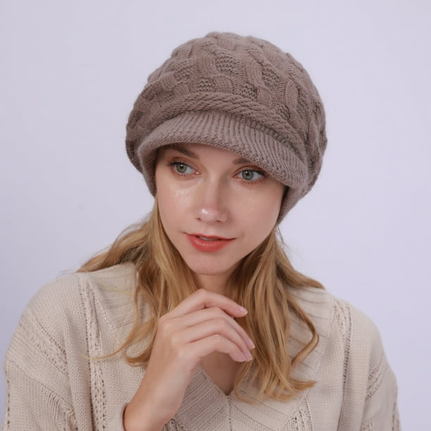 Casquette Femme Hiver - Béret Chapeau d'hiver Bonnet Tricoté Chaud