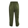 thumbnail image 5 of Mrrootc Mens Cotton Linen Solid Color Pockets Elastic Waist Casual Cropped Pants, 5 of 5