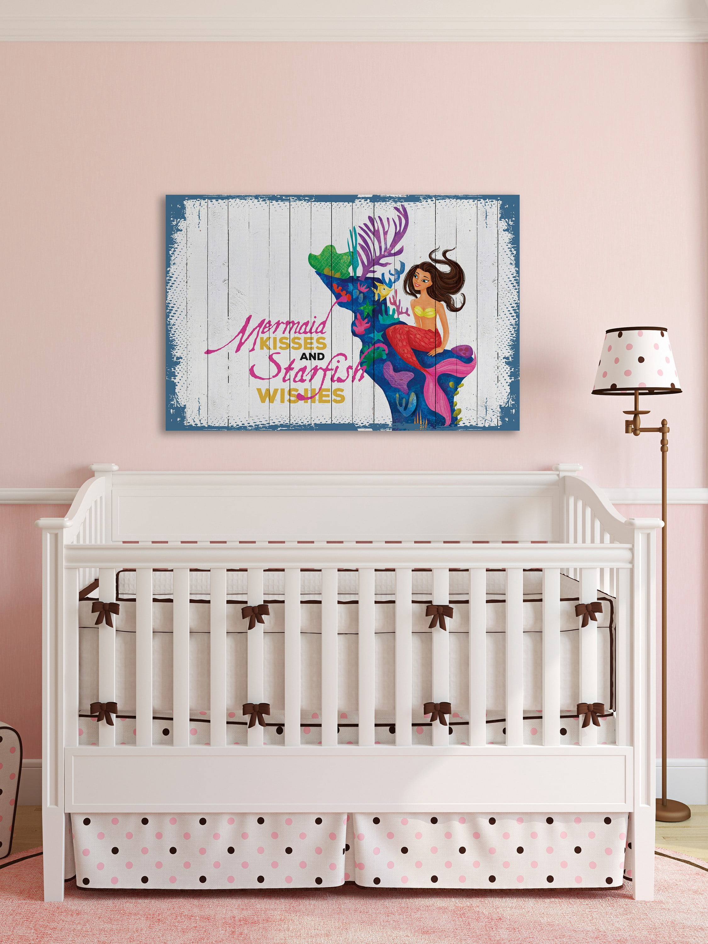 "Mermaid Kisses 3" Painting Print on Wrapped Canvas