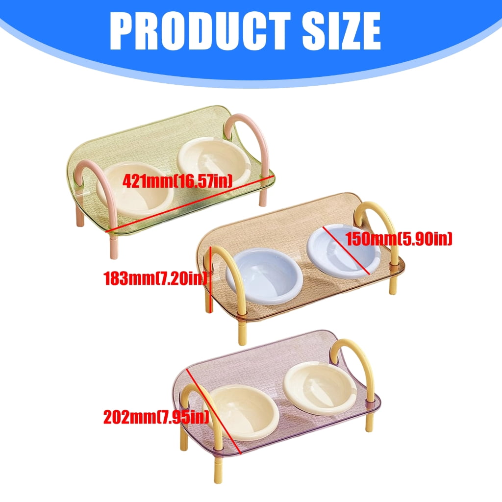 AntiSlip Elevated Pet Slow Feeder Double Bowl Detachable Design Feeding Watering Bowl For Small Breeds Cats Essential