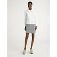thumbnail image 2 of Scoop Women's Mix Media Poplin Suiting Mini Shirtdress with Long Sleeves, Sizes XS-XXL, 2 of 5